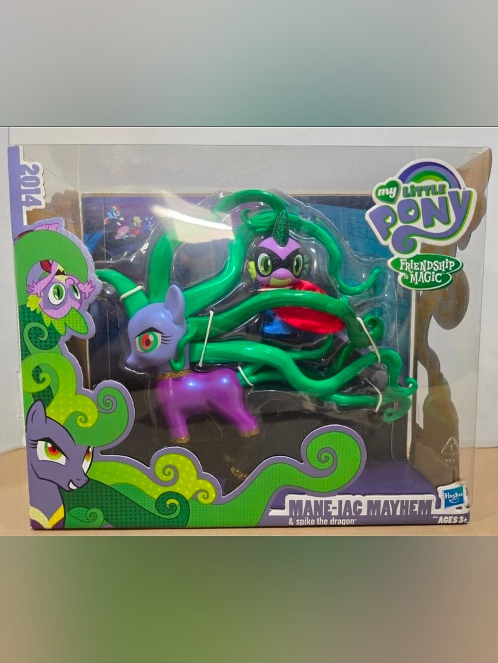 2014 SDCC MY LITTLE PONY MANE-IAC MAYHEM & SPIKE THE DRAGON FIM Hasbro Exclusive